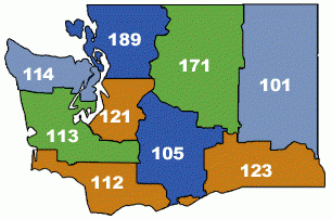 Washington Map with 9 ESDs